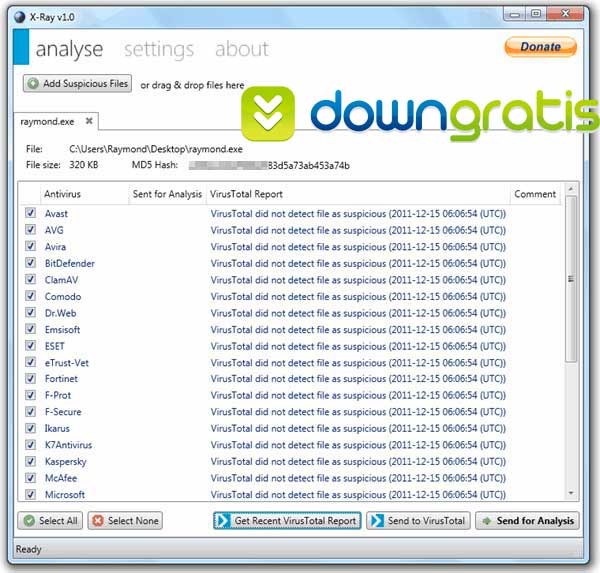 X Ray   Verifique arquivos com este Antivírus online